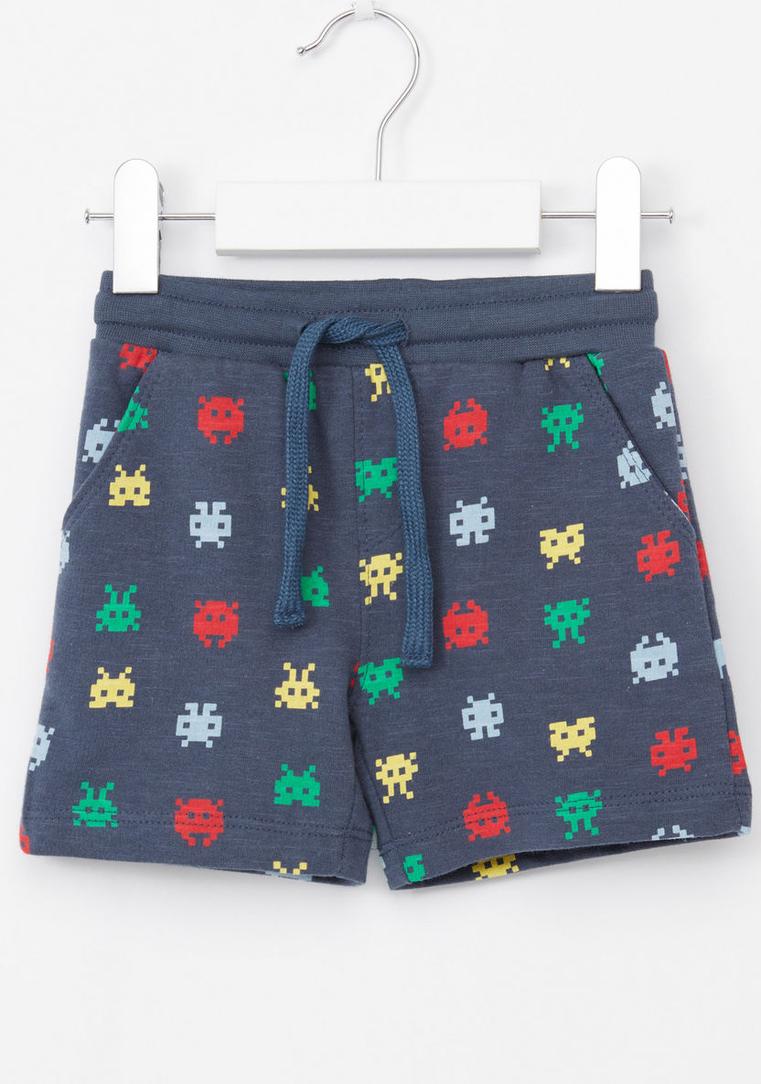 Juniors Printed Shorts with Drawstrings - Set of 2-Shorts-image-1