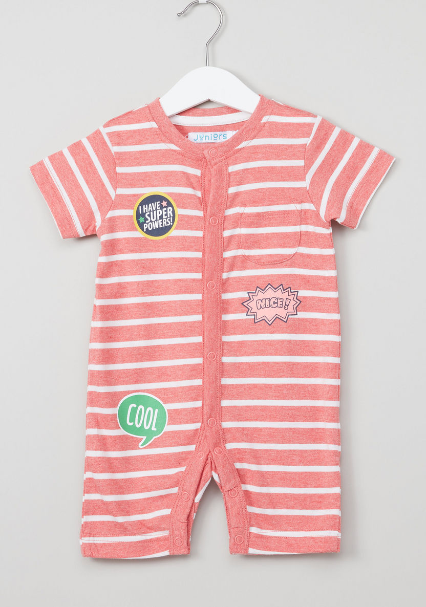 Juniors Striped Short Sleeves Romper - Set of 2-Rompers%2C Dungarees and Jumpsuits-image-1