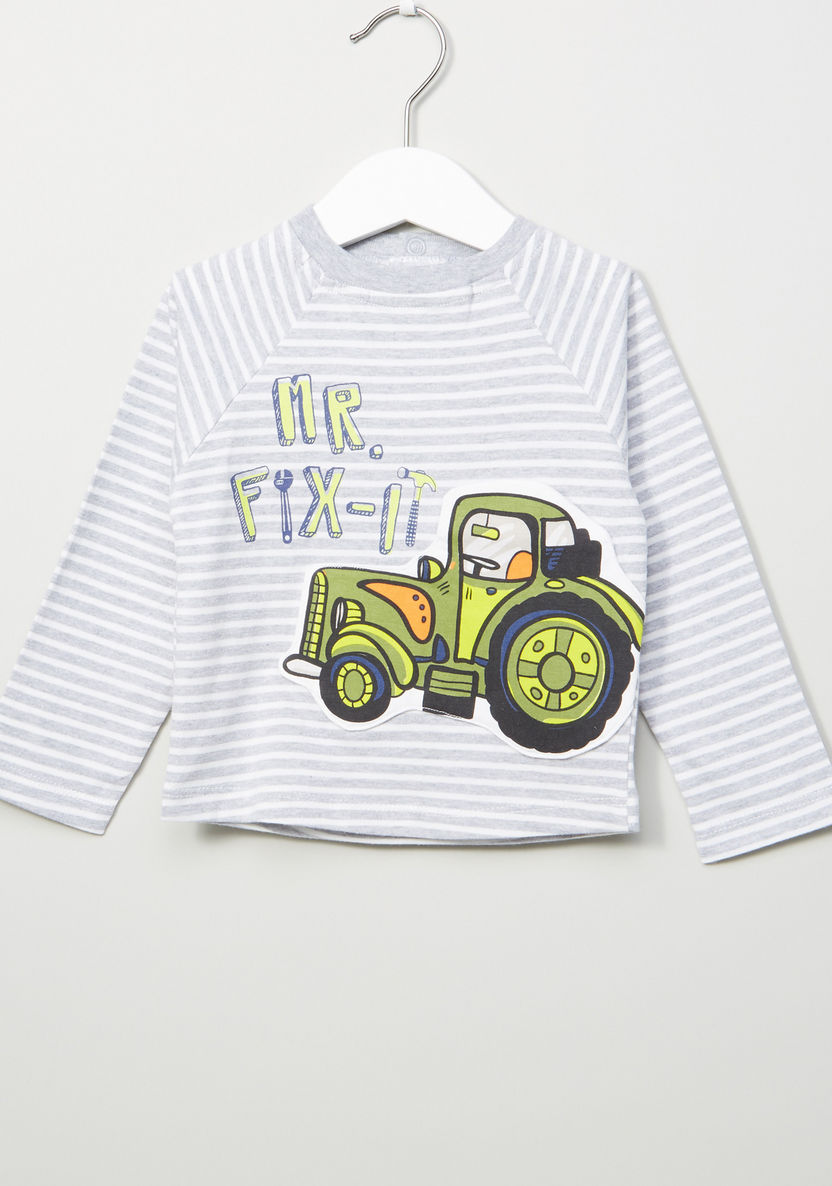 Juniors Striped Long Sleeves T-shirt-T Shirts-image-0