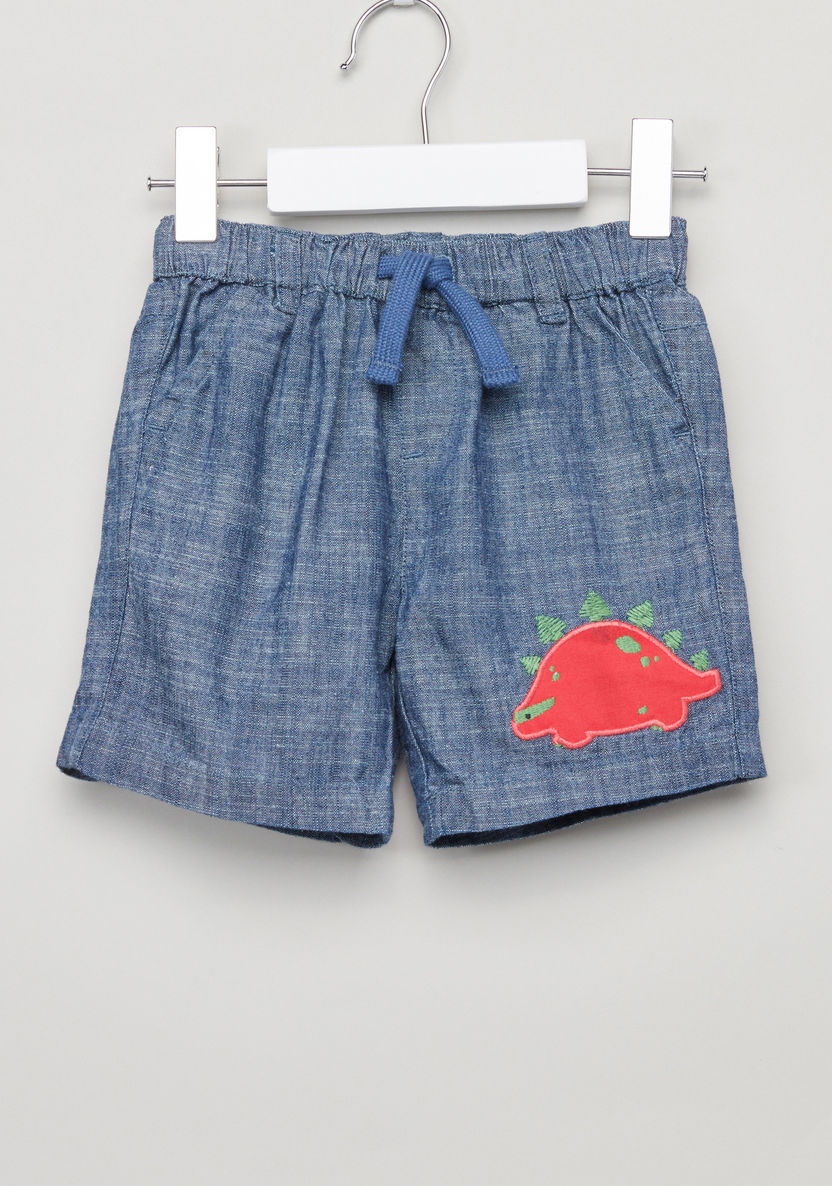 Juniors Printed T-shirt with Embroidered Shorts-Clothes Sets-image-4