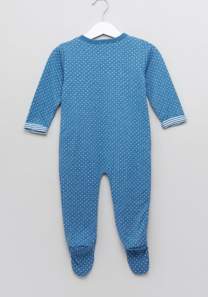Giggles Textured and Printed Closed Feet Sleepsuit-Sleepsuits-image-2