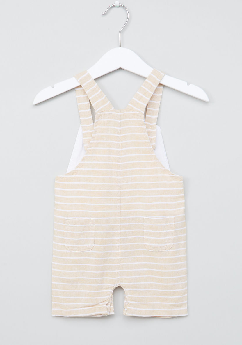 Giggles Striped Dungarees with Button Closure-Rompers%2C Dungarees and Jumpsuits-image-2