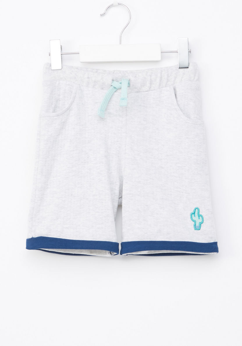 Juniors Melange Shorts with Drawstring and Pocket Detail-Shorts-image-0