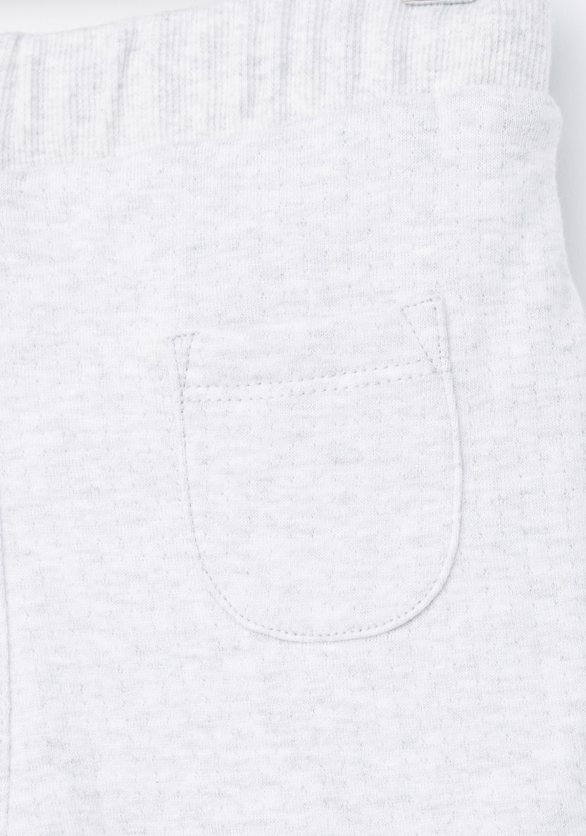 Juniors Melange Shorts with Drawstring and Pocket Detail-Shorts-image-3