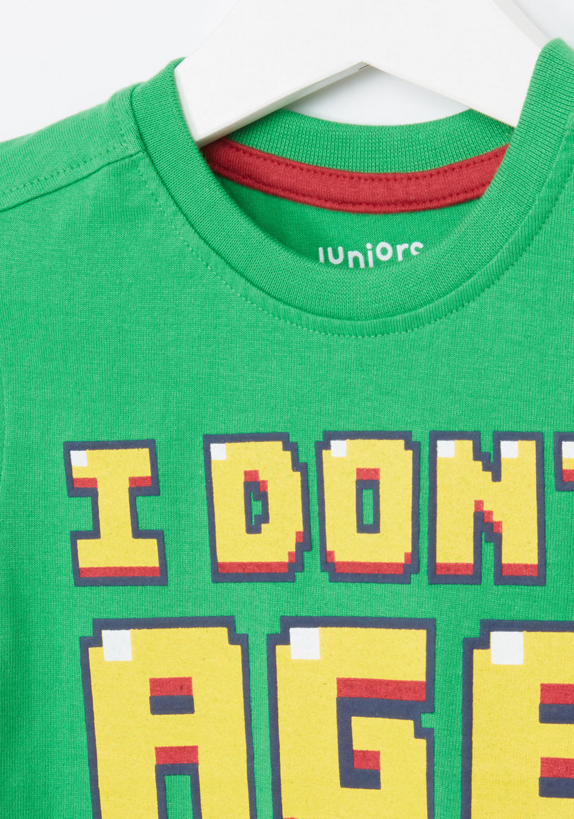 Juniors Printed Short Sleeves T-shirt - Set of 2-T Shirts-image-3
