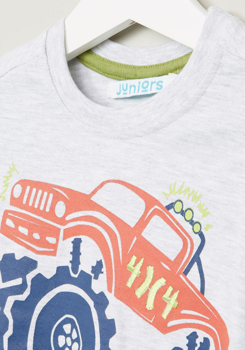 Juniors Printed Crew Neck Long Sleeves T-shirt - Set of 2-T Shirts-image-4