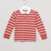 Juniors Polo Neck T-shirt with Stripes-T Shirts-thumbnail-0
