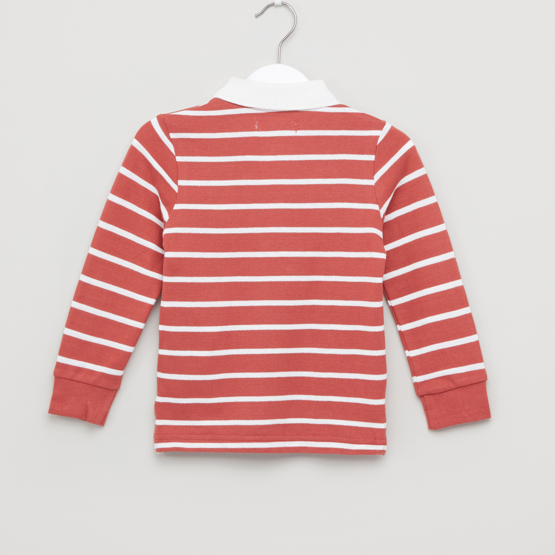 Juniors Polo Neck T-Shirt with Stripes-boys-clothing-tshirtsandpolos-image-3