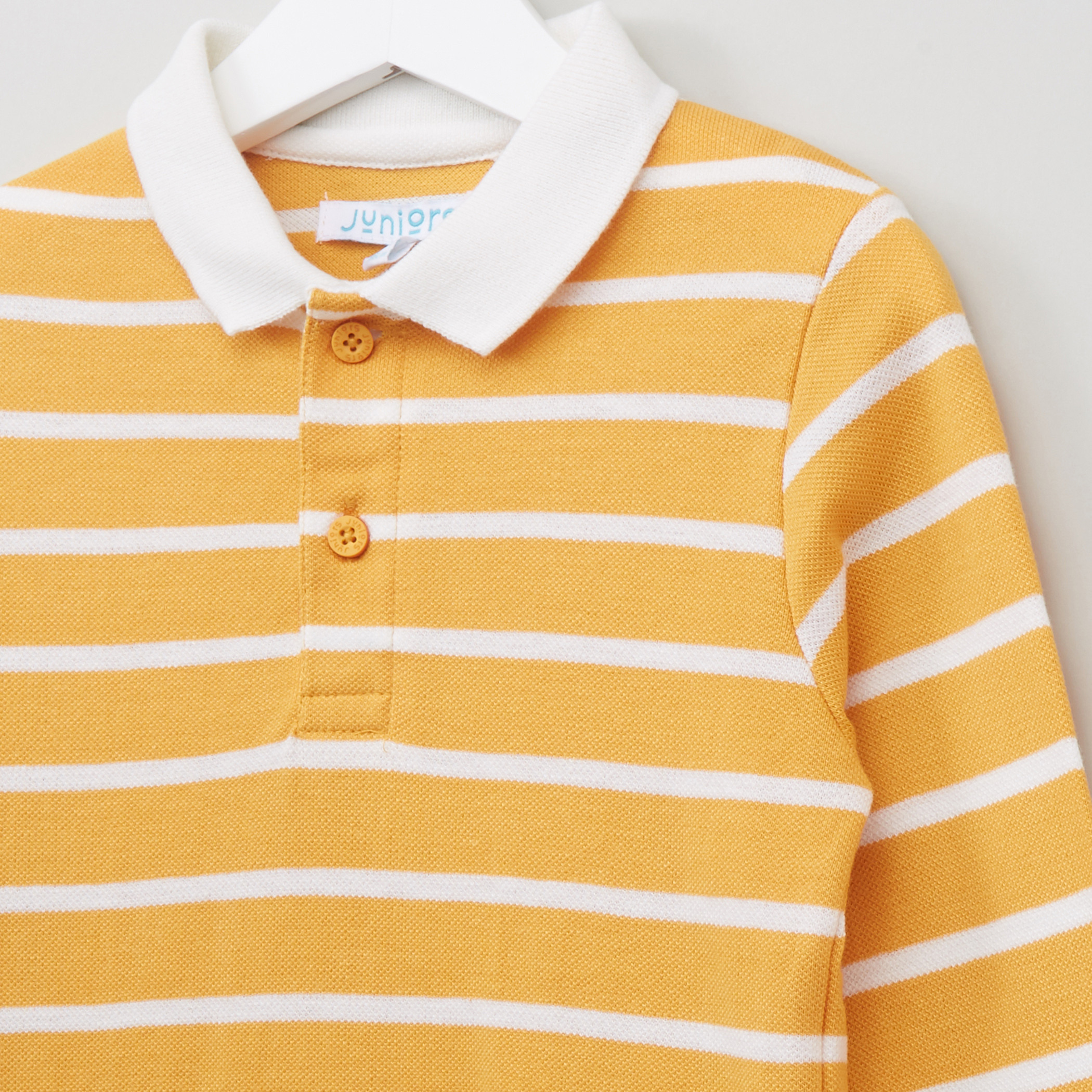 Juniors Polo Neck T-Shirt with Stripes-boys-clothing-tshirtsandpolos-image-2