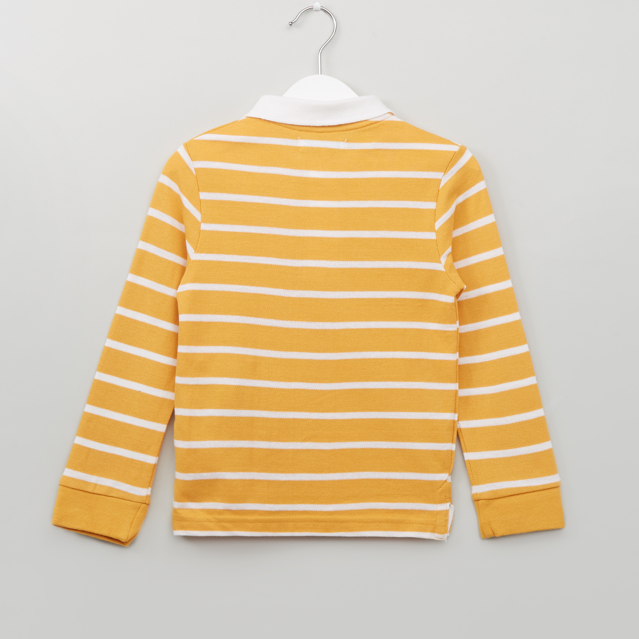 Juniors Polo Neck T-Shirt with Stripes-boys-clothing-tshirtsandpolos-image-3