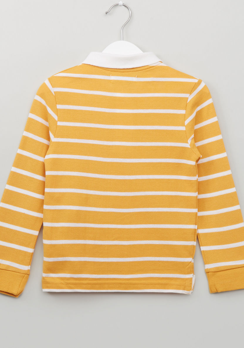 Juniors Polo Neck T-shirt with Stripes-T Shirts-image-2