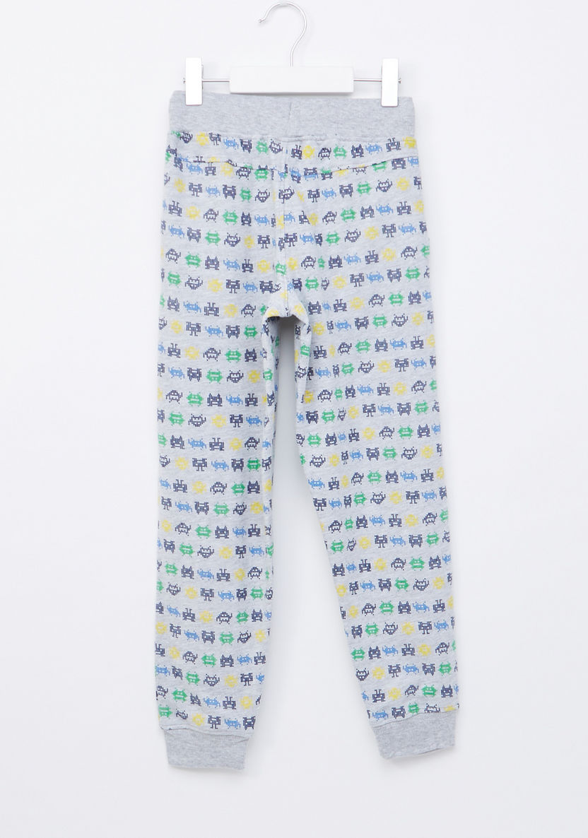 Juniors Printed Full Length Jog Pants with Elasticised Waistband-Joggers-image-2