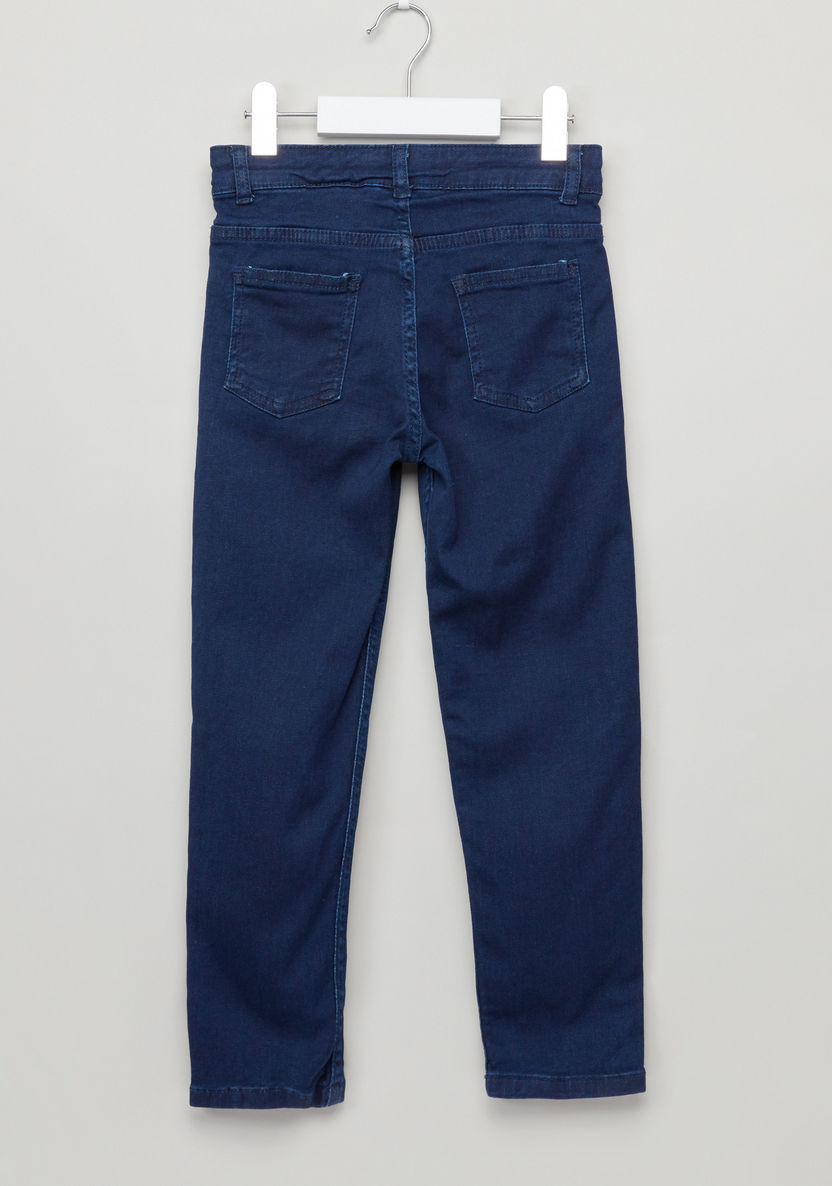 Juniors Full Length Jeans with Button Closure and Pocket Detail-Jeans-image-1