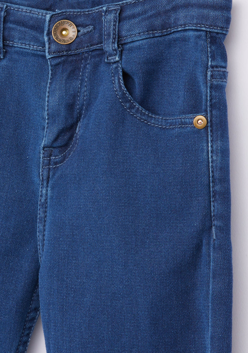 Juniors Full Length Jeans with Button Closure and Pocket Detail-Jeans-image-1