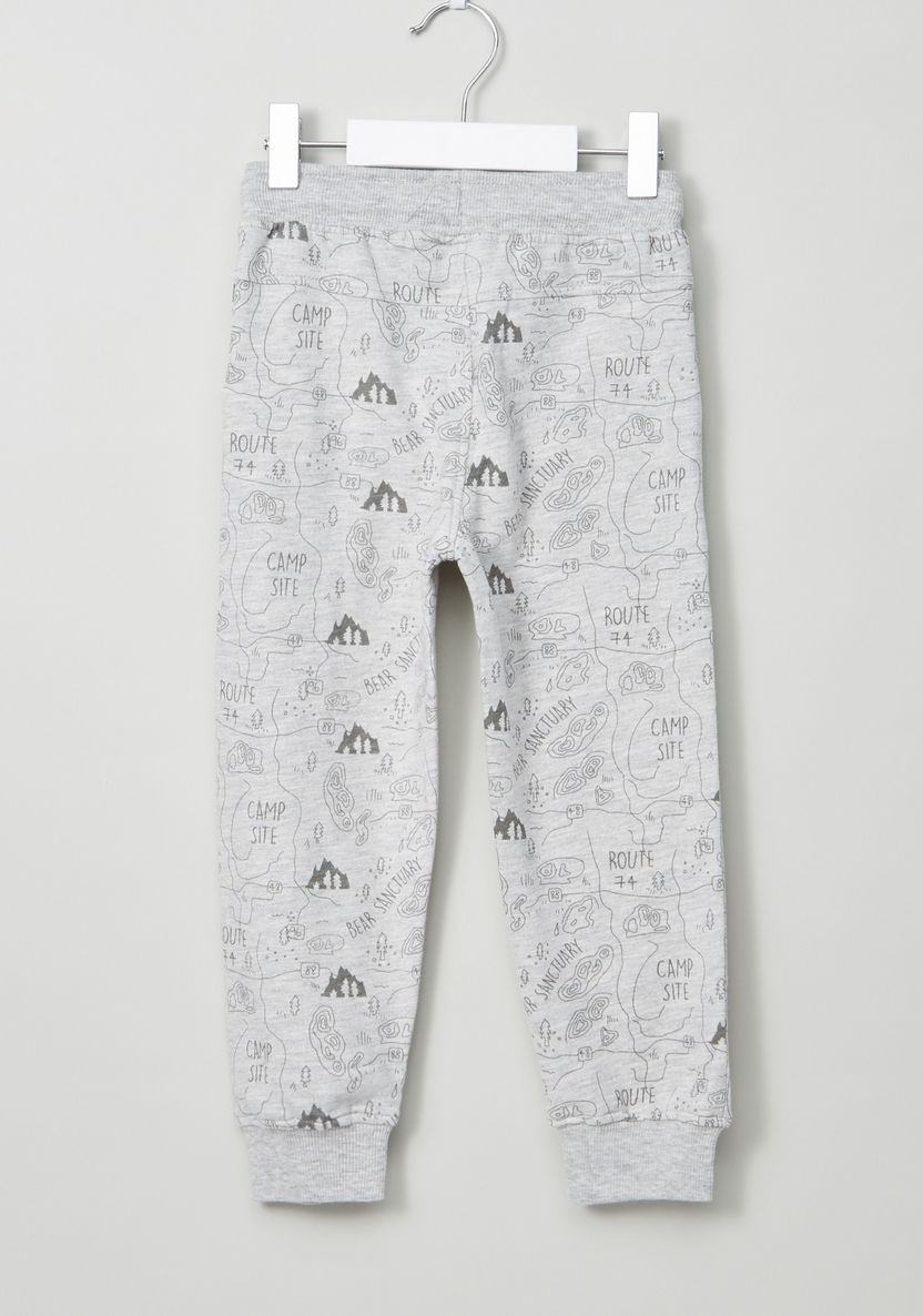 Juniors Printed Jog Pants with Elasticised Waistband and Pocket Detail-Joggers-image-2