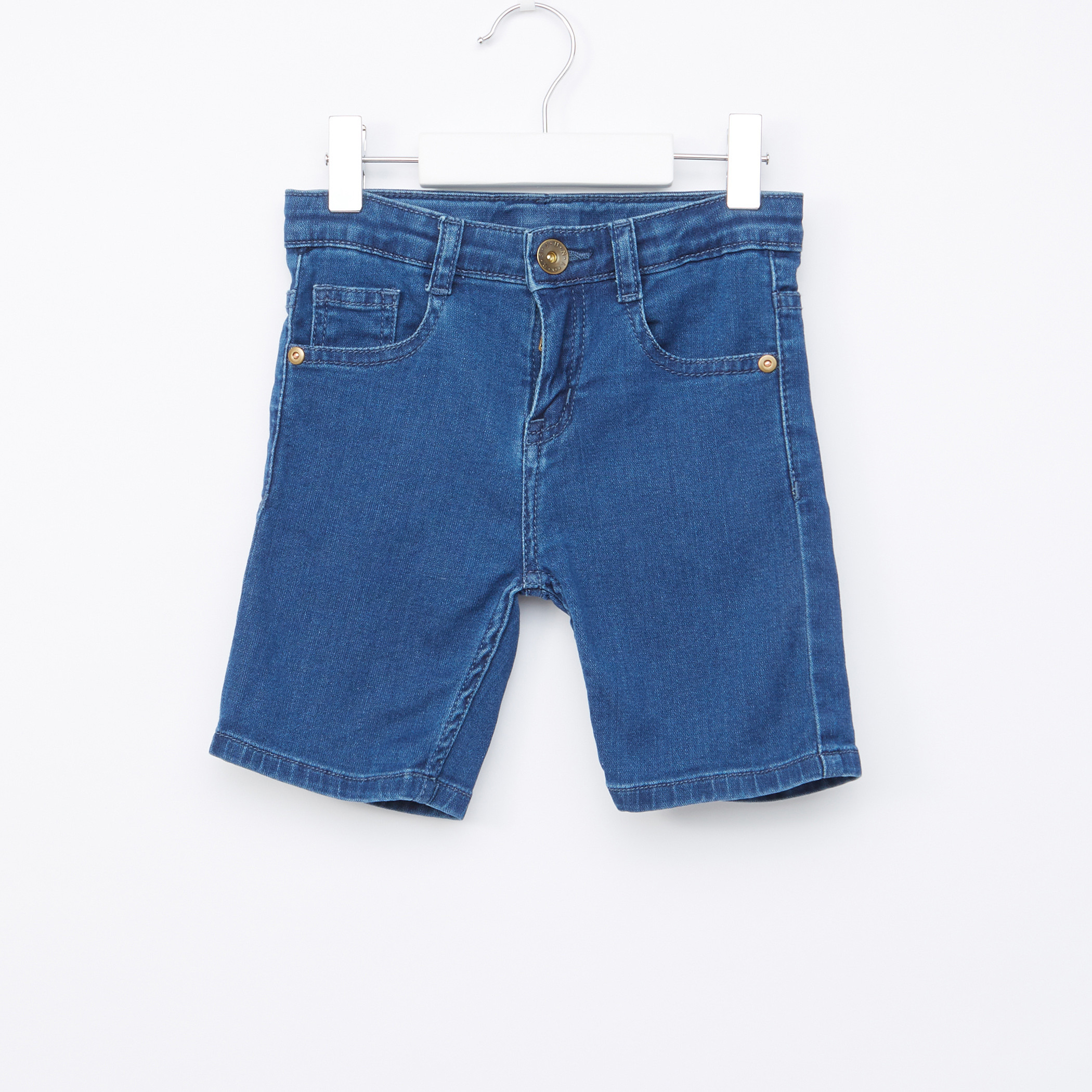 شورت جينز جونيورز بزر إغلاق وتفاصيل جيوب-cpkids-clothing-boys-bottoms-shorts-image-1