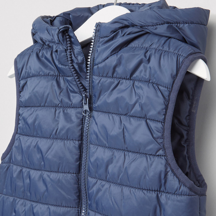 Shop Juniors Sleeveless Hooded Jacket with Zip Closure Online | Mothercare  Bahrain