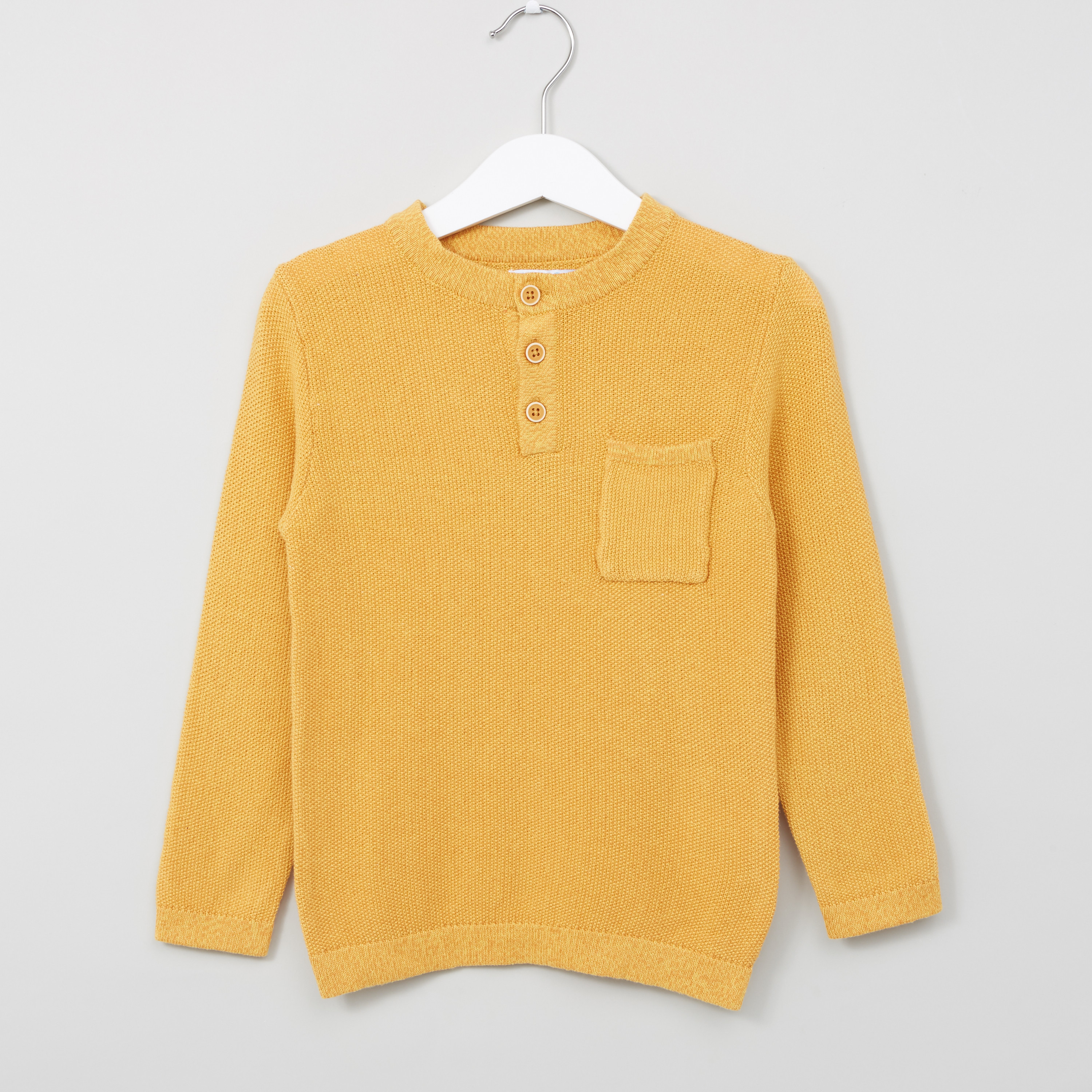 Buy Baby Boys Juniors Textured Henley Neck Long Sleeves Sweater Online Centrepoint Bahrain