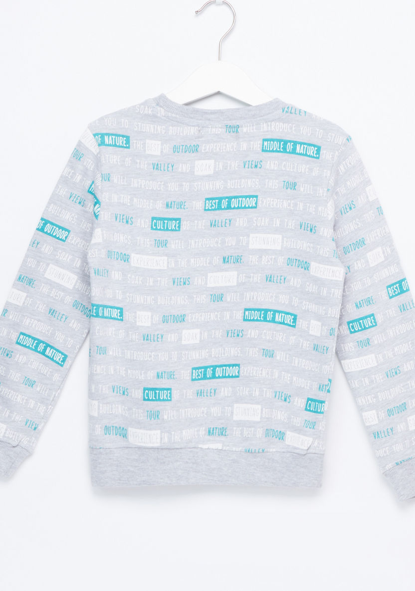Juniors Printed Sweatshirt with Jog Pants-Clothes Sets-image-3