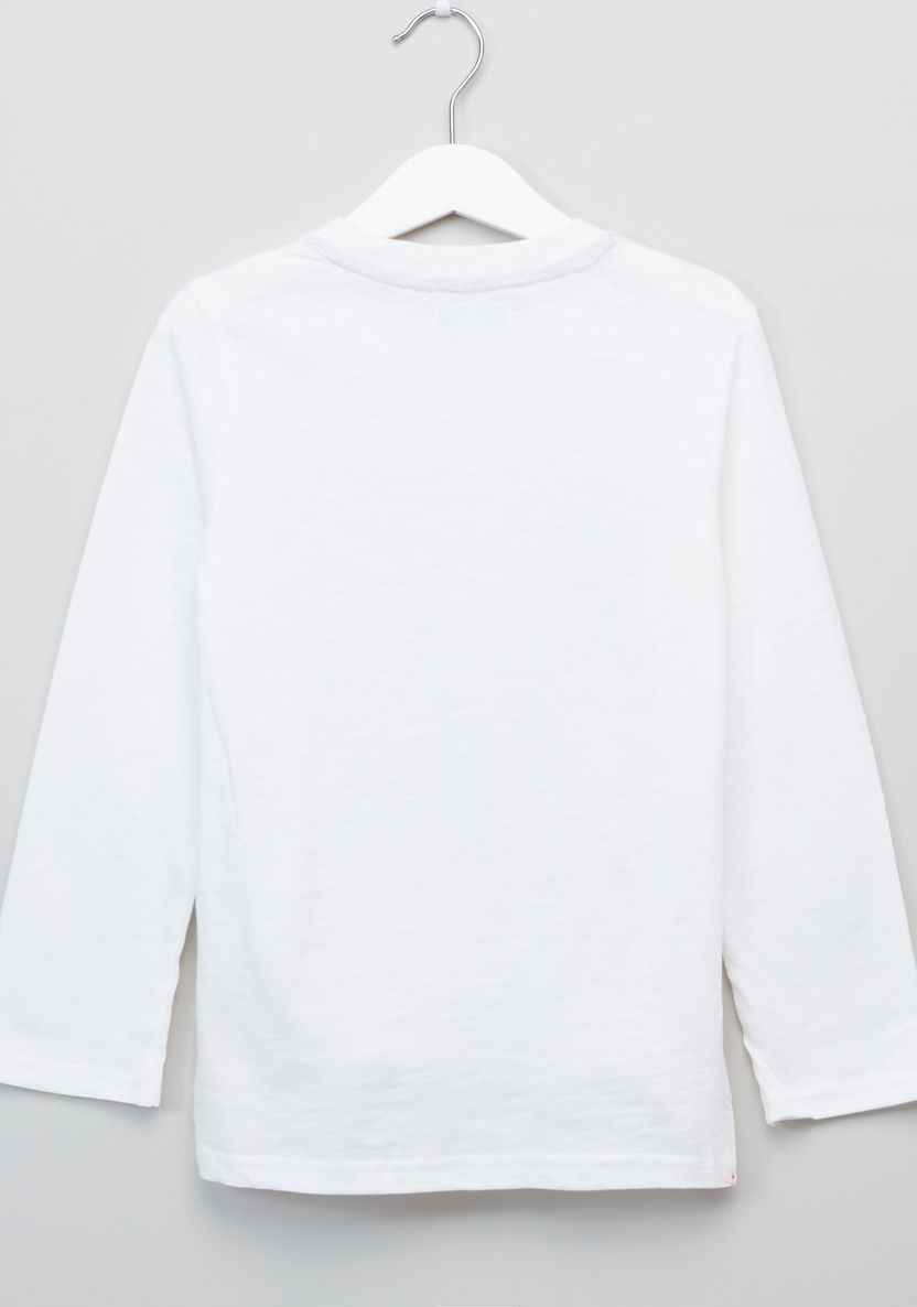Juniors Printed Round Neck Long Sleeves T-shirt-T Shirts-image-2