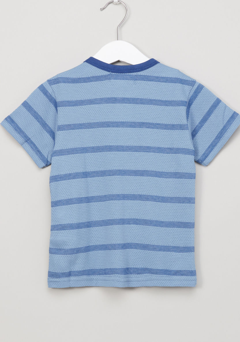 Juniors Textured Henley Neck Short Sleeves T-shirt-T Shirts-image-2
