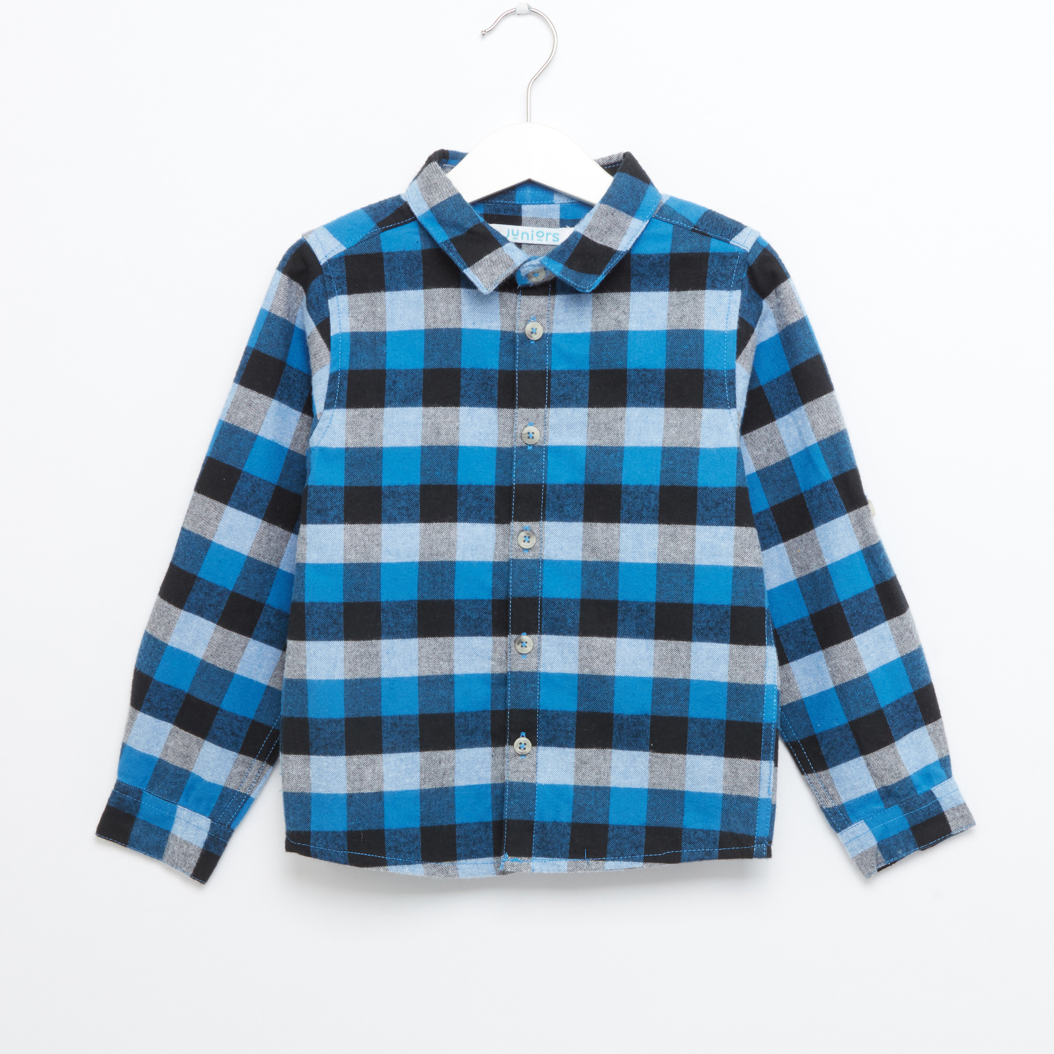 Juniors Chequered Long Sleeves Shirt-boys-clothing-shirts-image-1