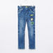 Juniors Embroidered Full Length Jeans with Pocket Detail-Jeans-thumbnail-0