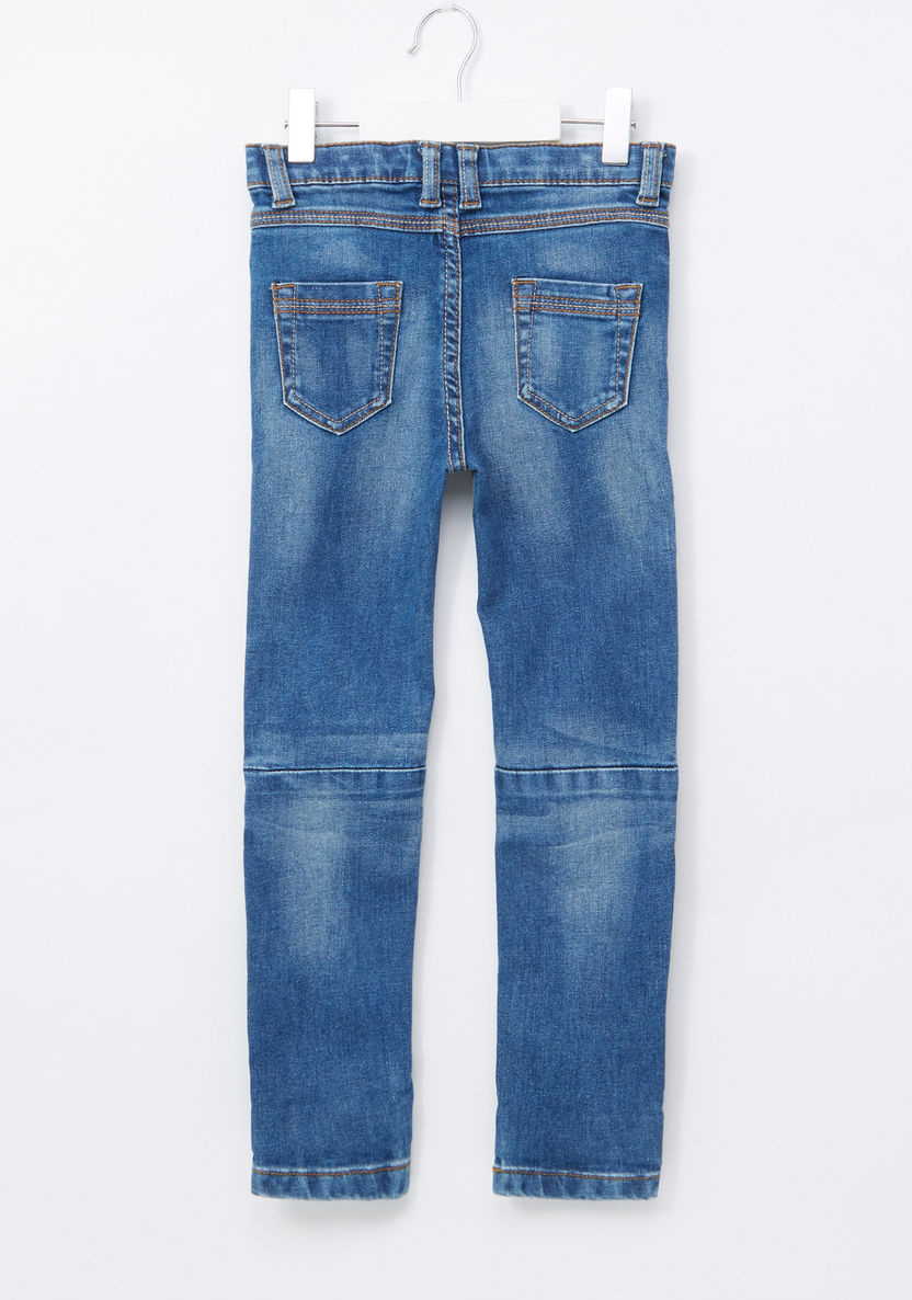 Juniors Embroidered Full Length Jeans with Pocket Detail-Jeans-image-2