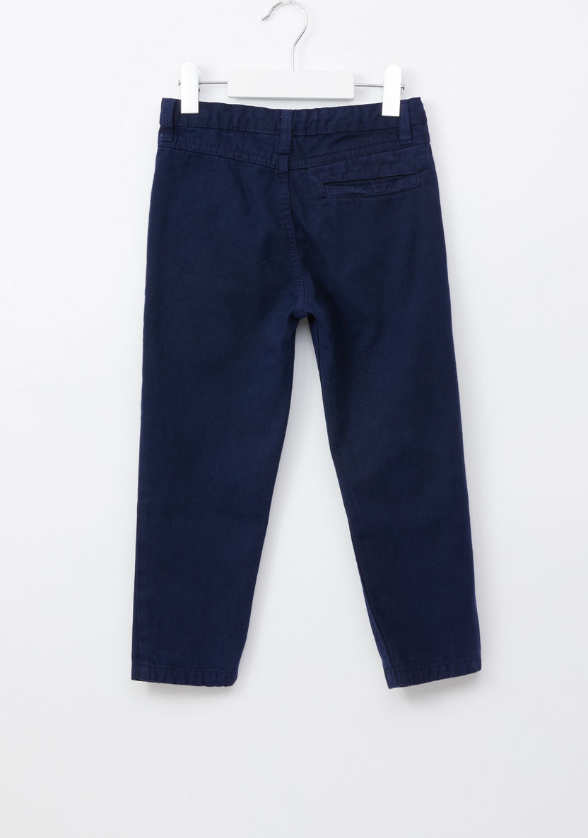 Juniors Full Length Pants with Button Closure and Pocket Detail-Pants-image-2