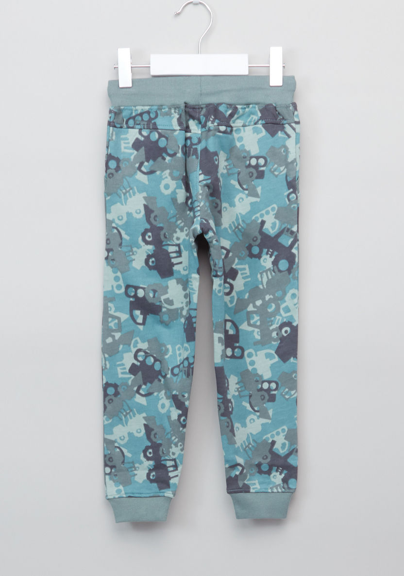 Juniors Printed Full Length Jog Pants with Elasticised Waistband-Joggers-image-2