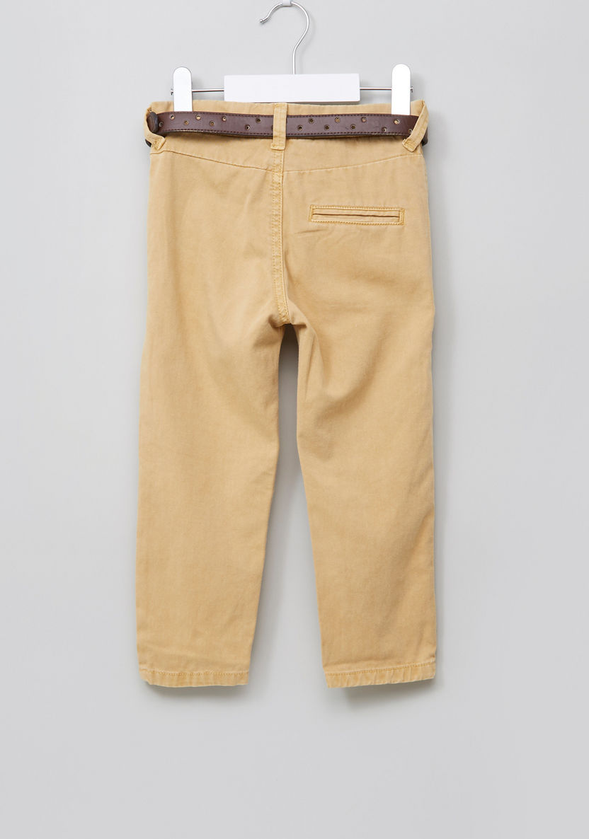 Juniors Woven Pants with Belt Detail-Pants-image-2