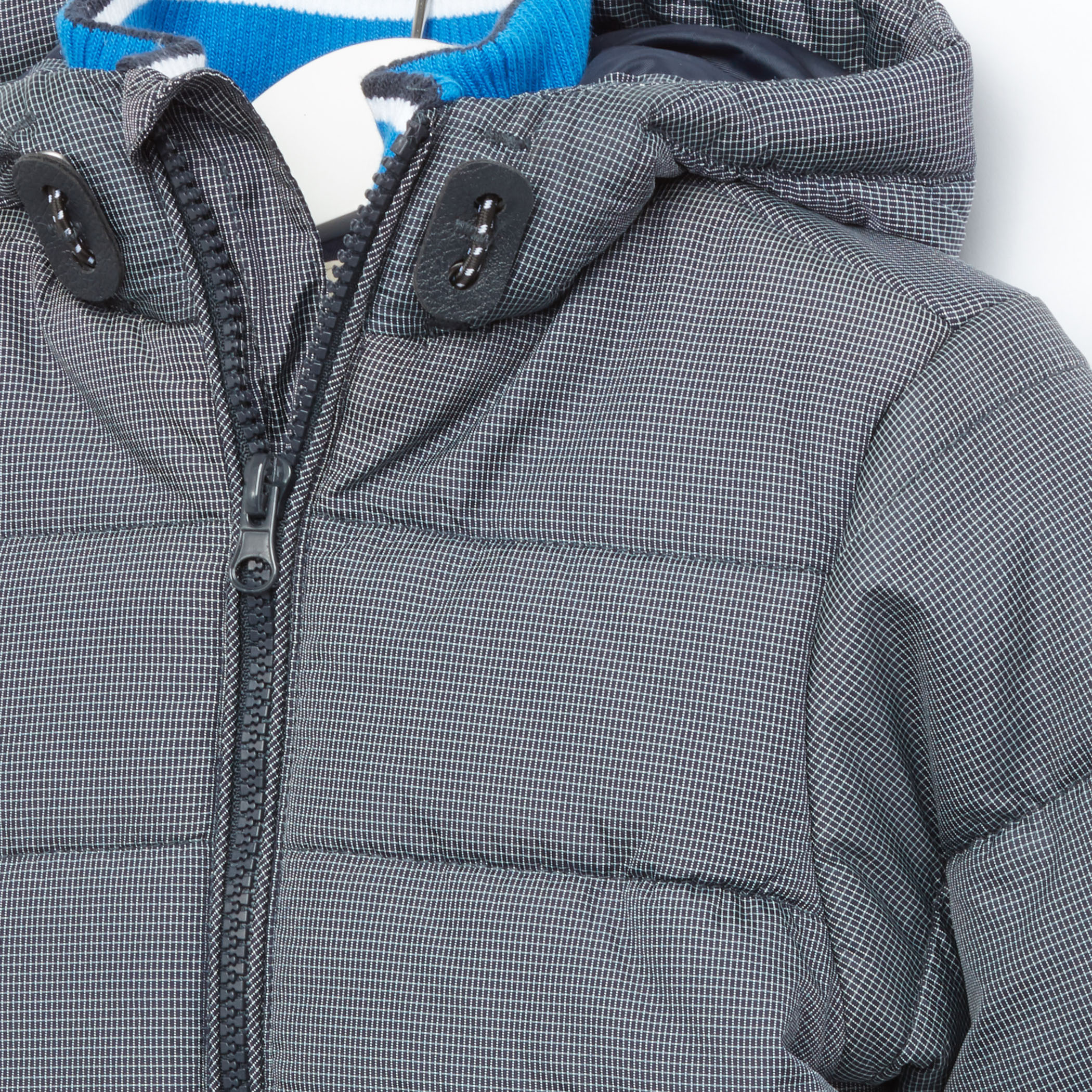 Juniors Chequered Hooded Jacket-baby-boys-clothing-winterwear-jacketsandblazers-image-2