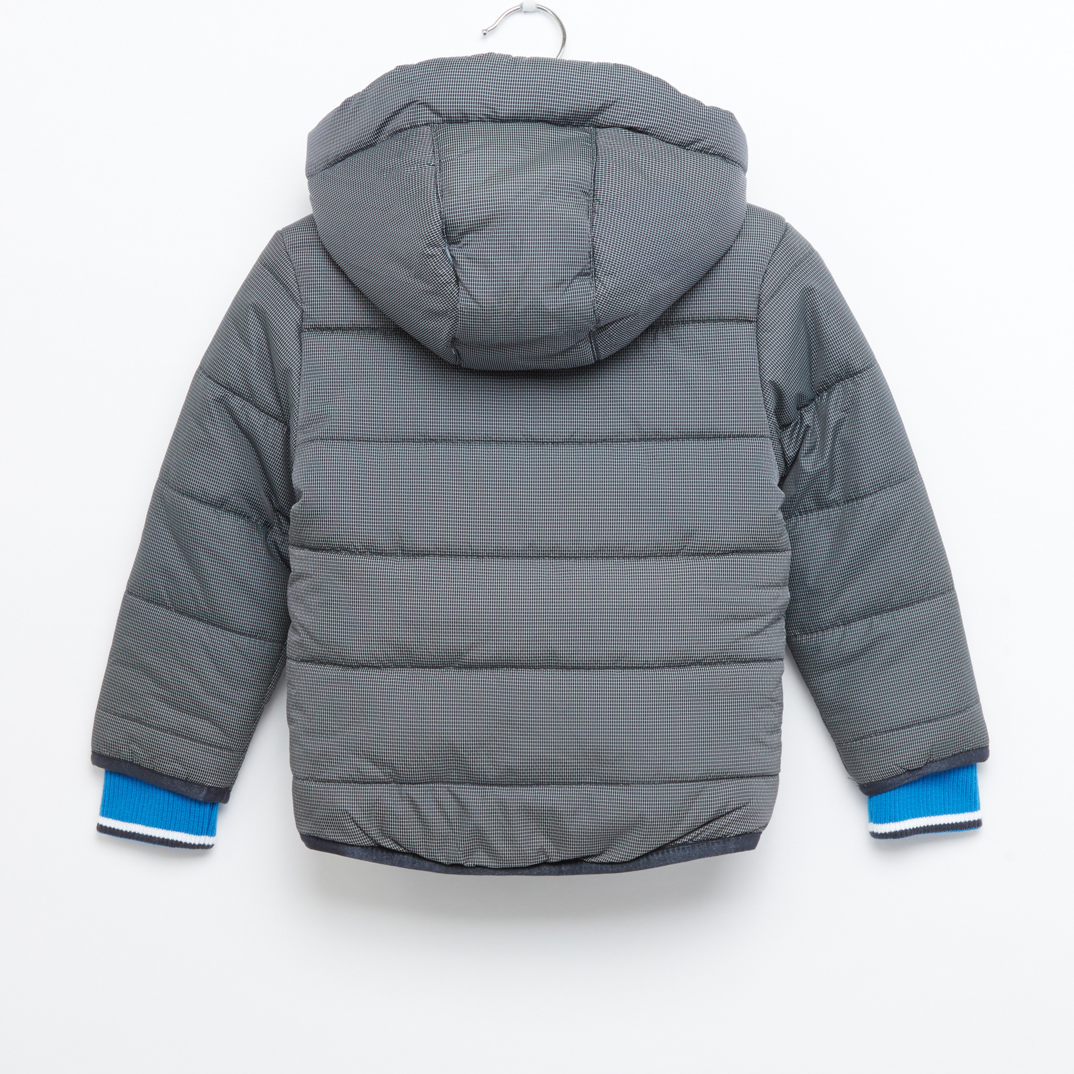 Juniors Chequered Hooded Jacket-baby-boys-clothing-winterwear-jacketsandblazers-image-3
