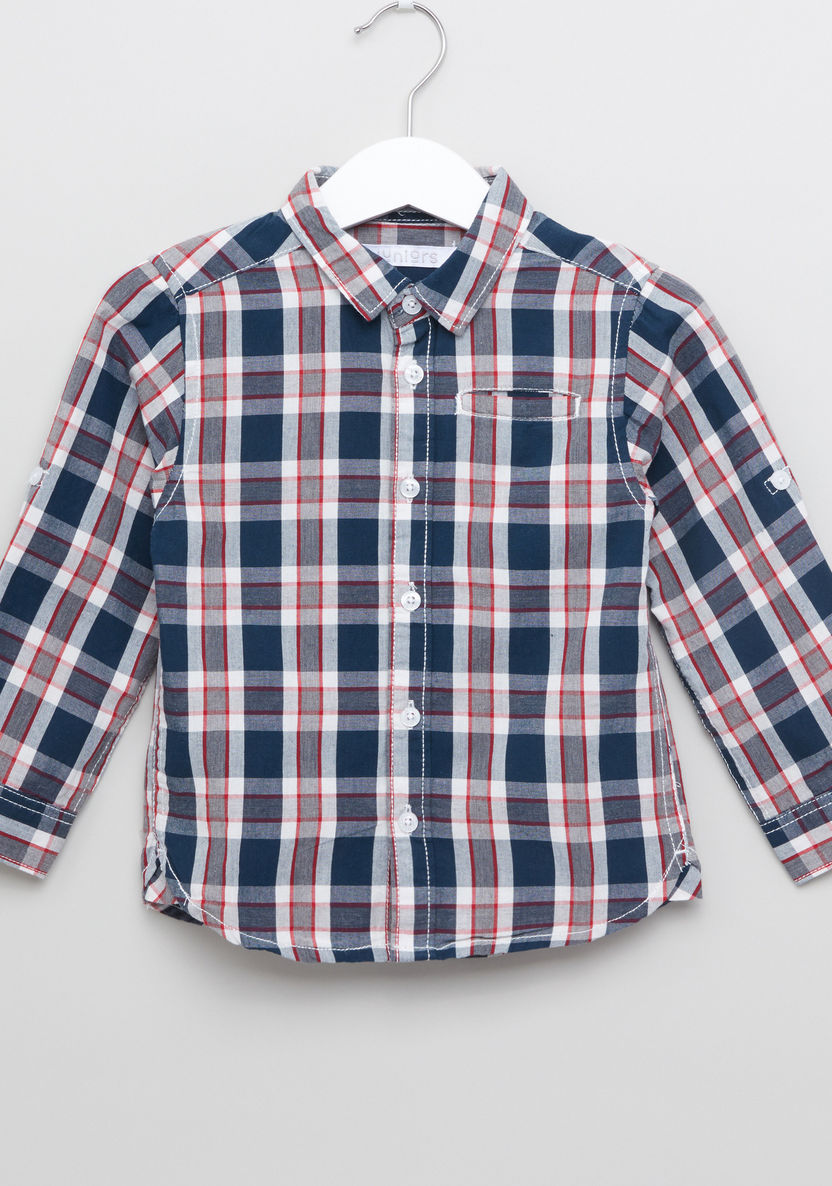 Juniors Chequered Long Sleeves Shirt-Shirts-image-0