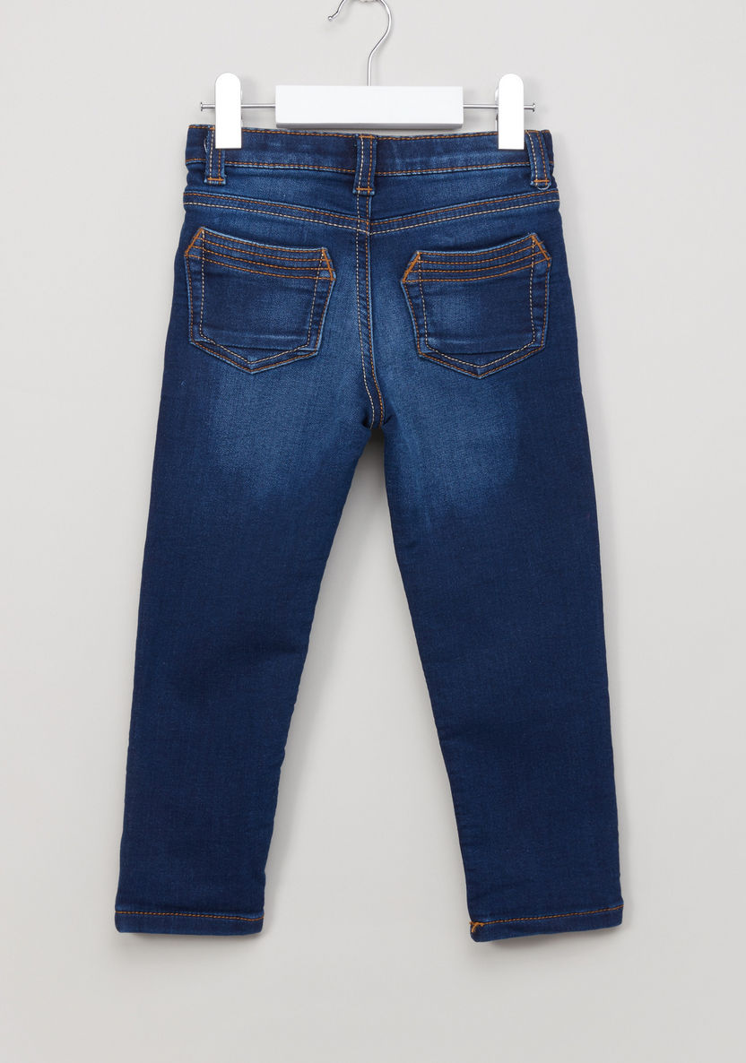 Juniors Full Length Jeans with Button Closure and Pocket Detail-Jeans-image-2