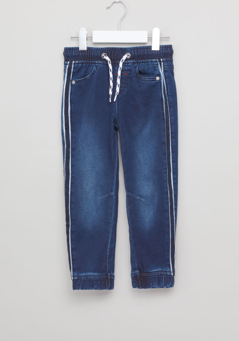 Juniors Pull-On Denim Pants with Side Tape-Jeans-image-0