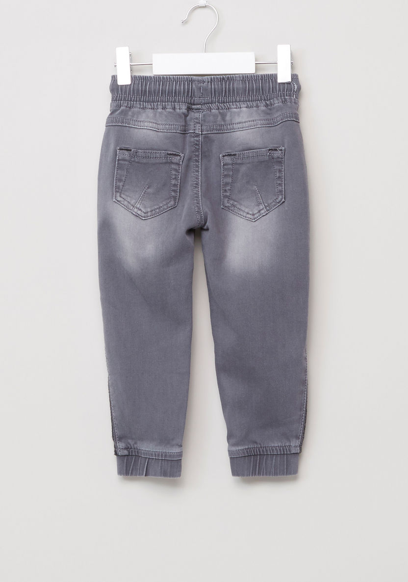 Juniors Pull On Denim Pants with Side Tape-Jeans-image-2