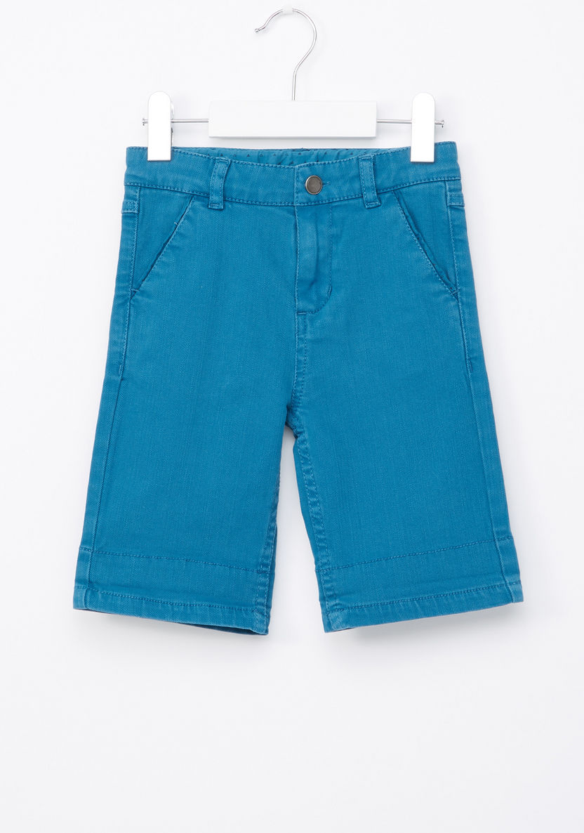 Juniors Shorts with Pocket Detail and Button Closure-Shorts-image-0