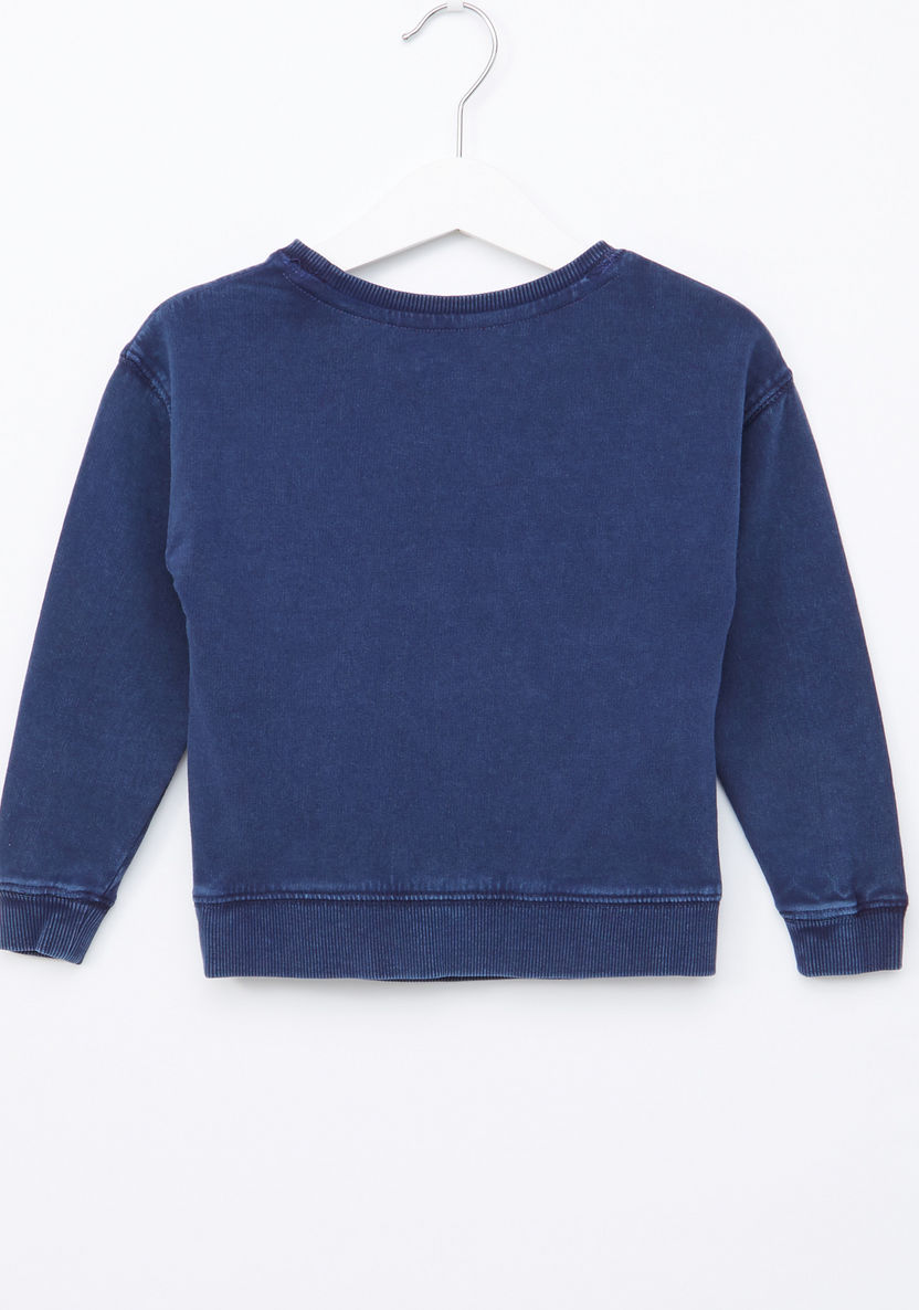 Juniors Printed Round Neck Sweatshirt-Sweaters and Cardigans-image-2