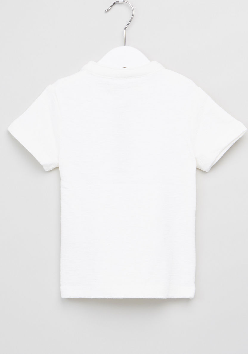 Eligo Textured Henley Neck Short Sleeves T-shirt-T Shirts-image-2