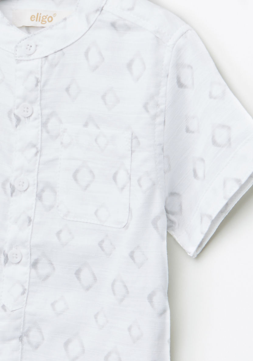 Eligo Printed Mandarin Short Sleeves Shirt-Shirts-image-1
