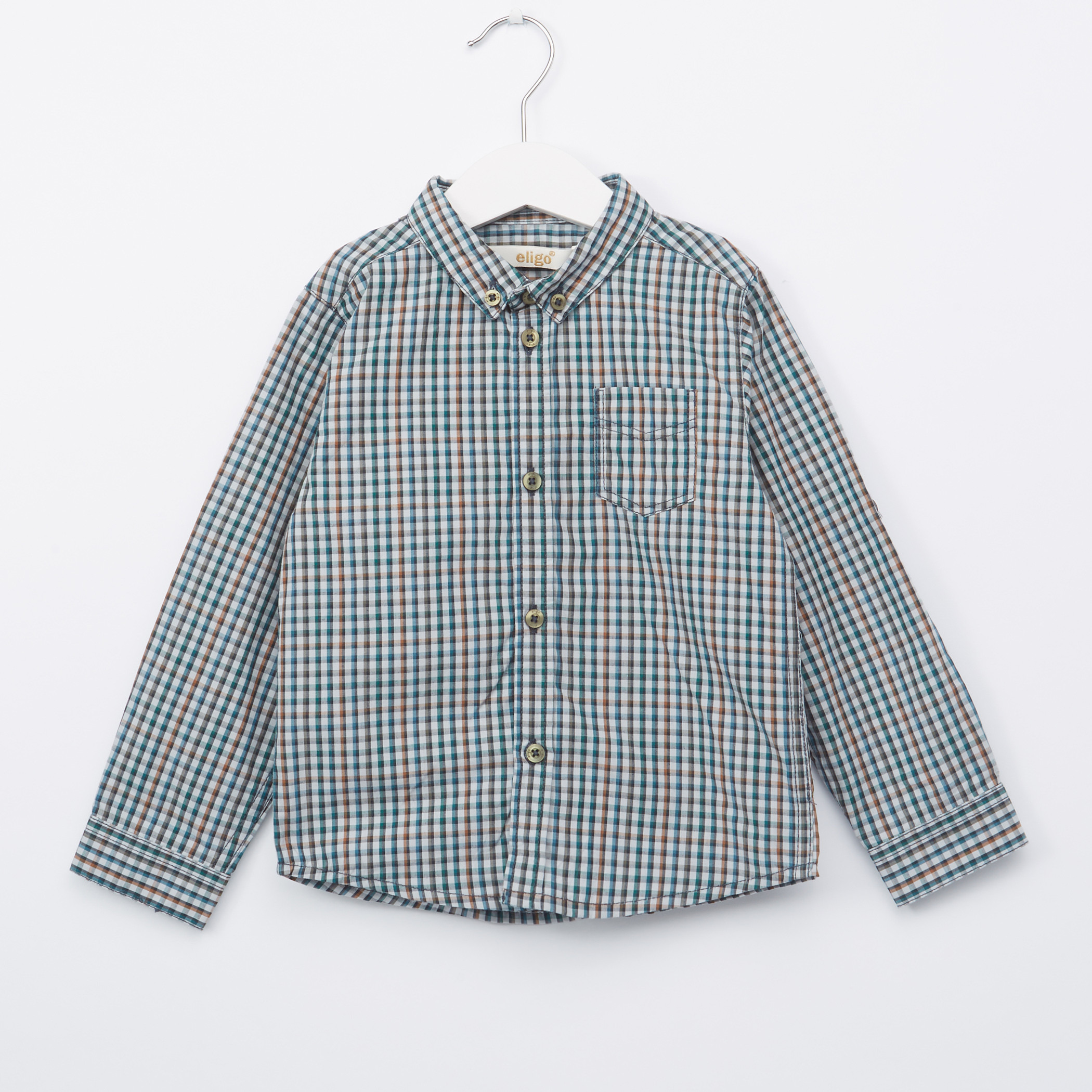 قميص كاروهات بأكمام طويلة من إليجو.-boys-clothing-shirts-image-1