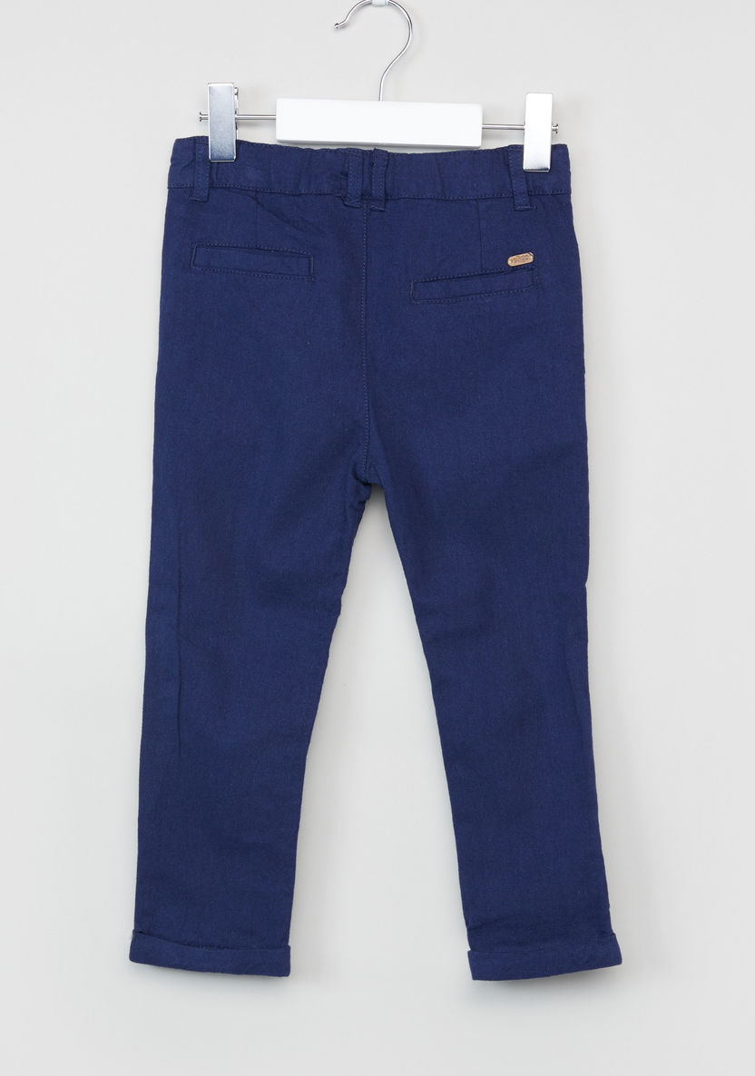 Eligo Full Length Pants with Button Closure and Pocket Detail-Pants-image-2