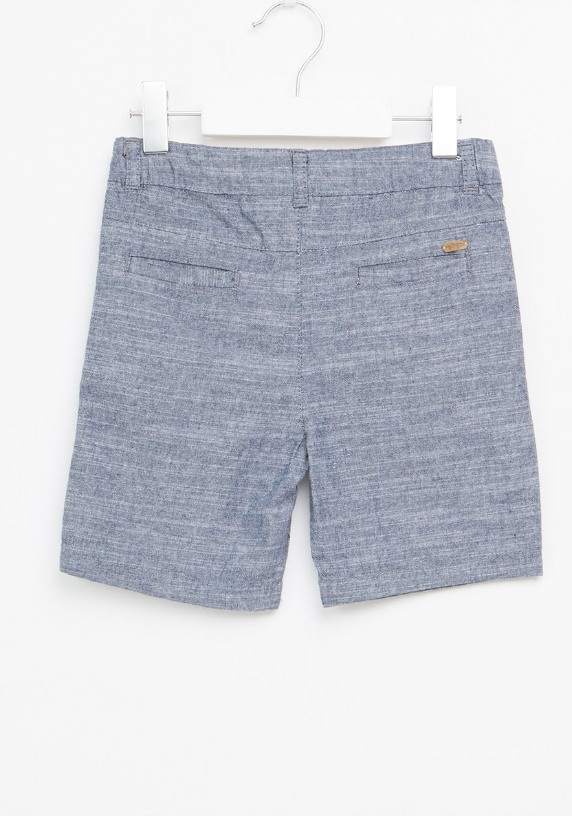 Eligo Chambray Shorts with Pocket Detail and Button Closure-Shorts-image-2