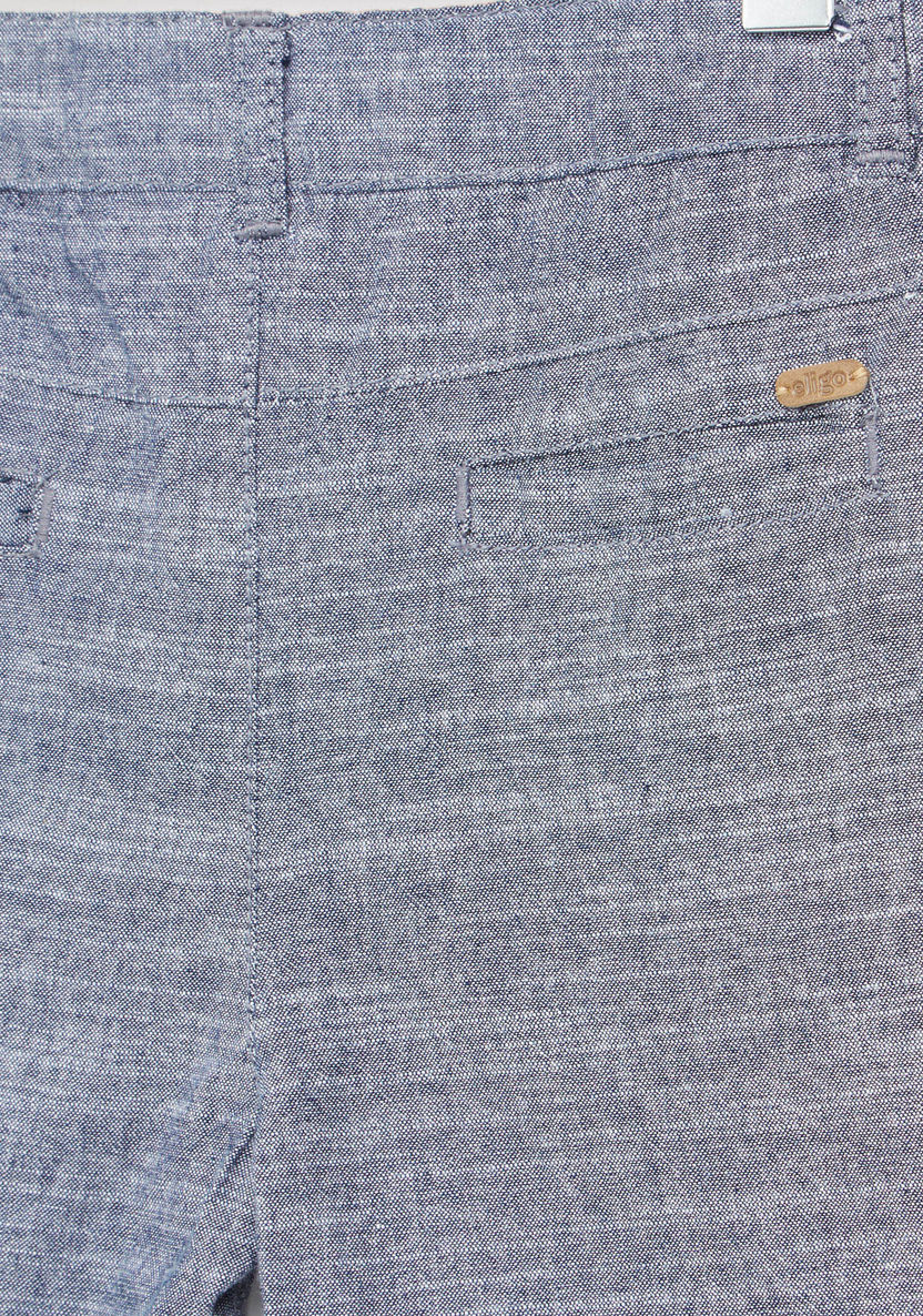 Eligo Chambray Shorts with Pocket Detail and Button Closure-Shorts-image-3