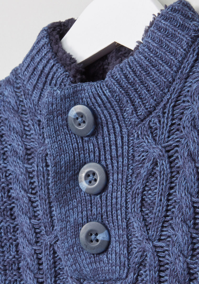 Eligo Henley Neck Cable Knitwear-Coats and Jackets-image-1