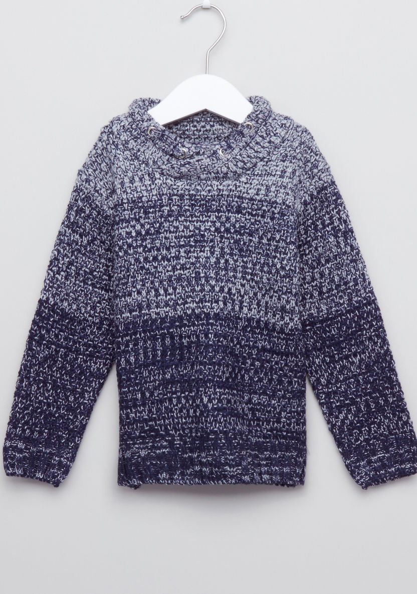 Eligo Shawl Neck Long Sleeves Sweater-Sweaters and Cardigans-image-0