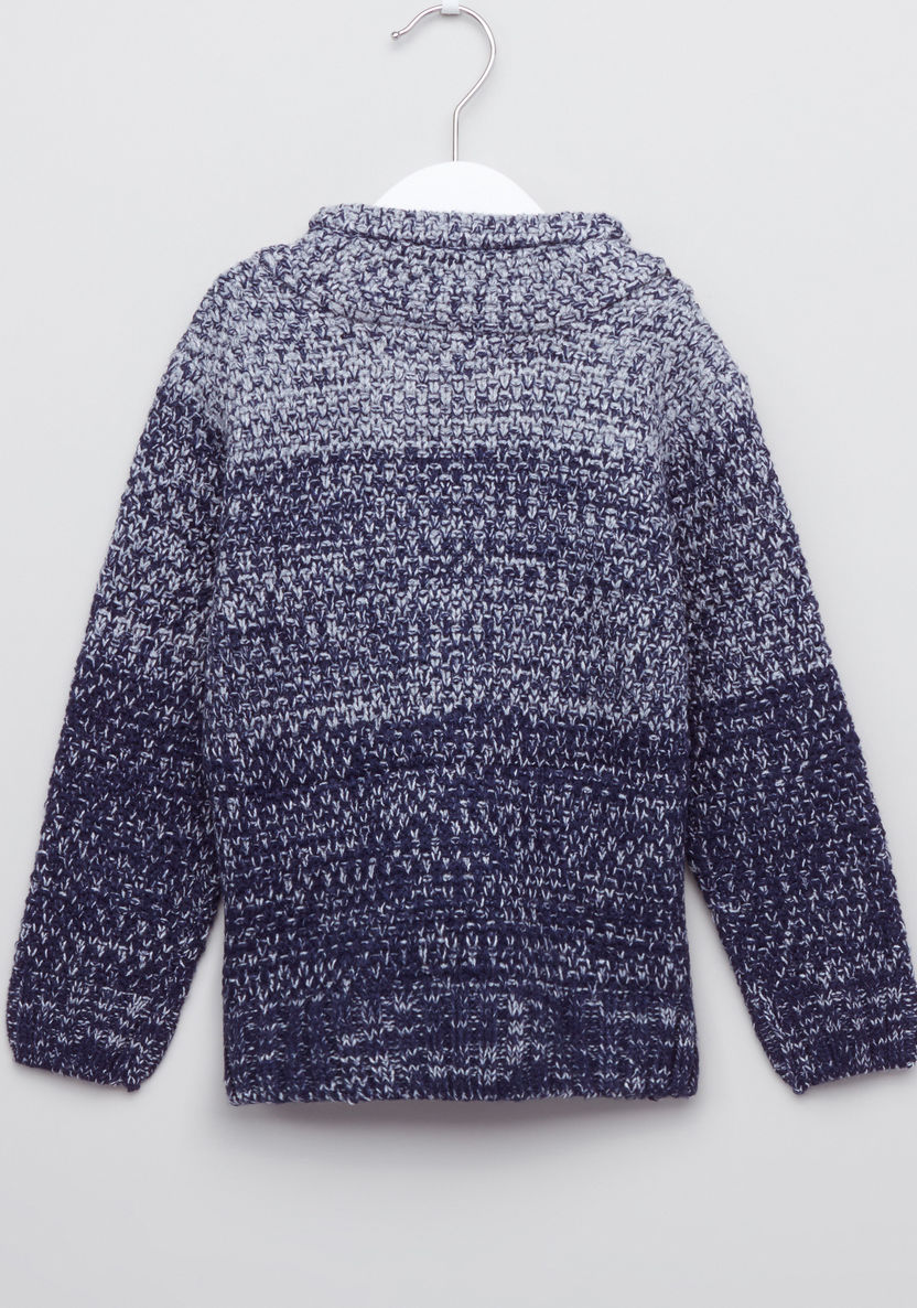 Eligo Shawl Neck Long Sleeves Sweater-Sweaters and Cardigans-image-2