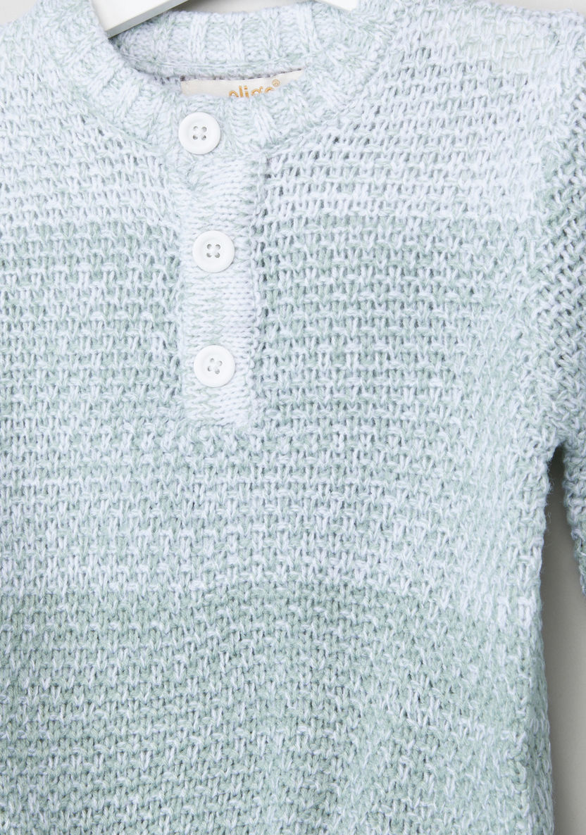 Eligo Textured Henley Neck Sweater-Sweaters and Cardigans-image-1