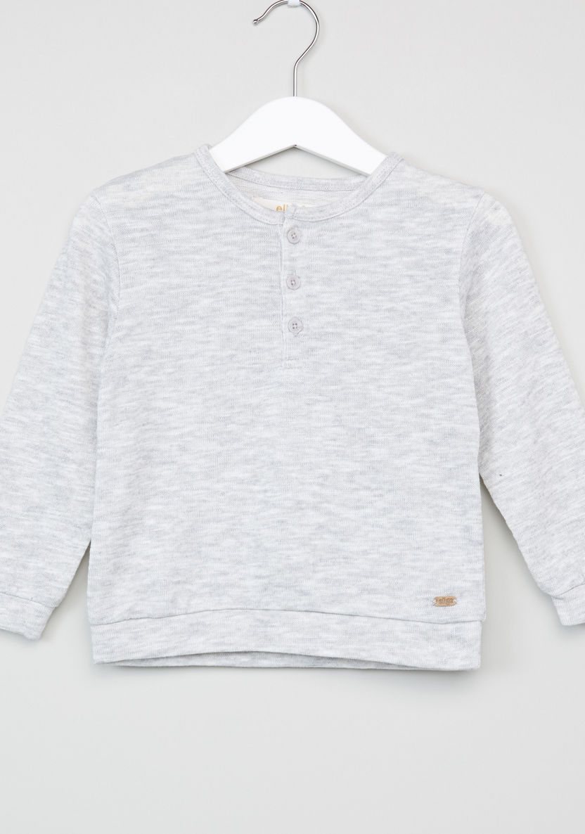 Eligo Henley Neck Long Sleeves T-shirt with Jog Pants-Clothes Sets-image-1